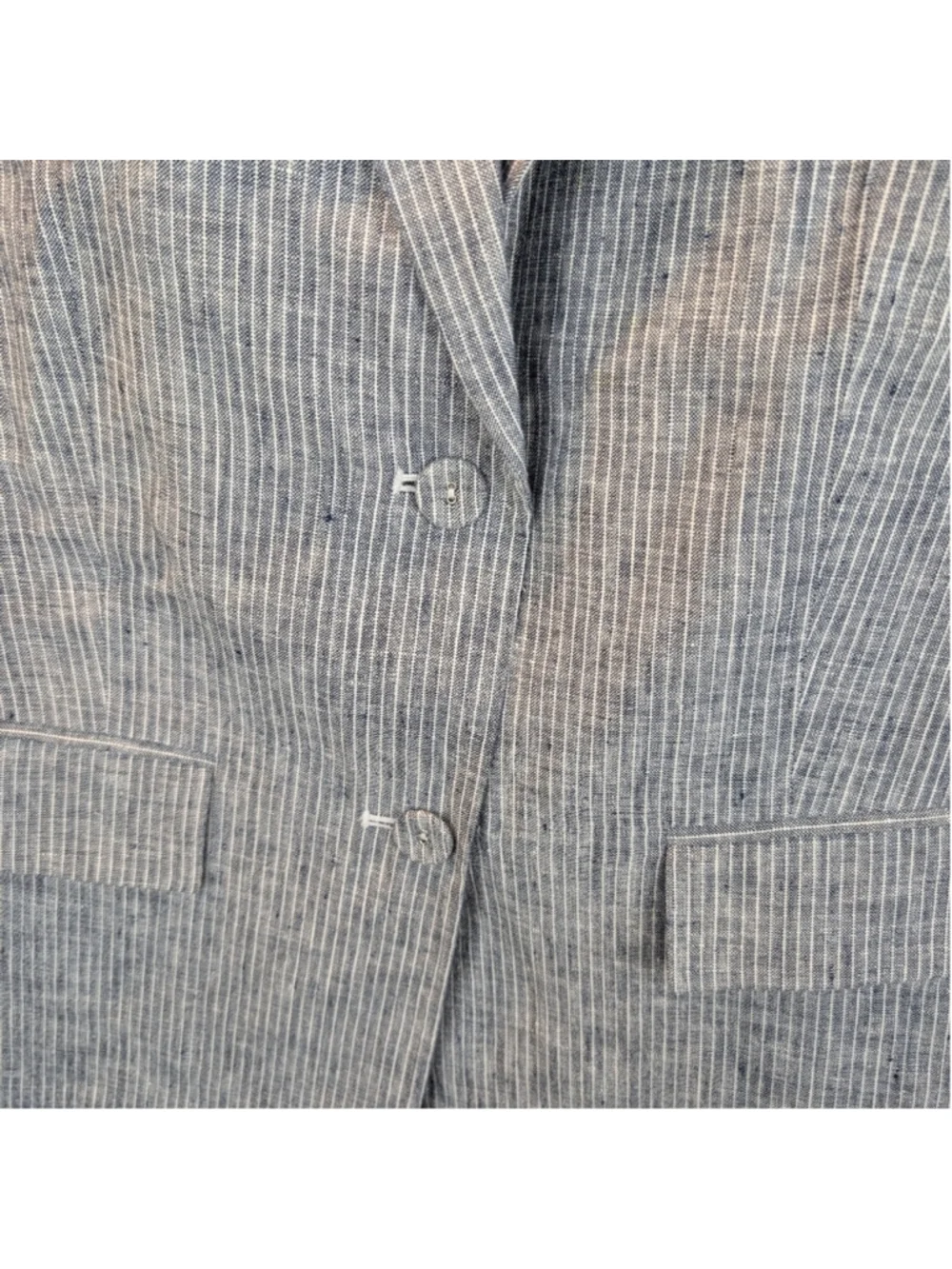 Everlane 100% Linen Blazer Jacket Striped Navy Lined Oversized Size 4 new no tag